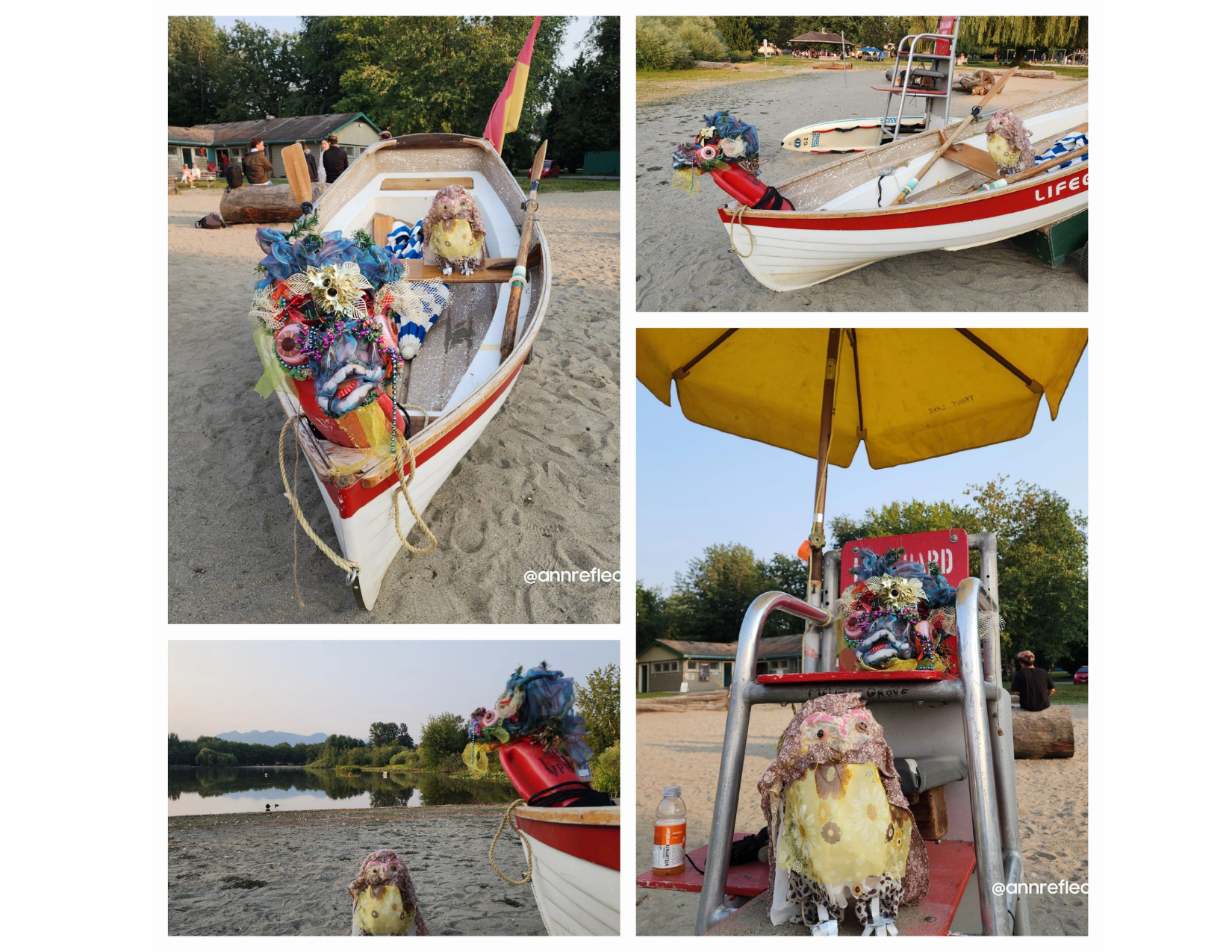 Dragon and owl lanterns at Trout Lake